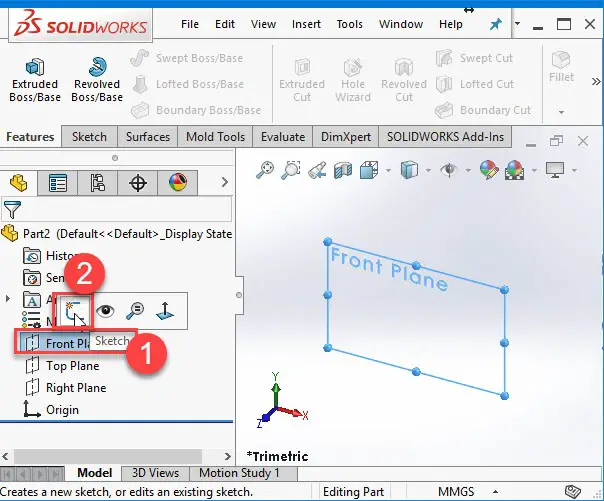 How to create a Sphere in Solidworks