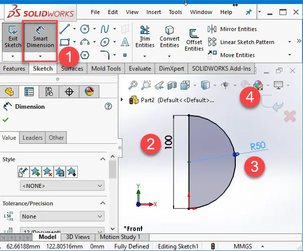 How to create a Sphere in Solidworks