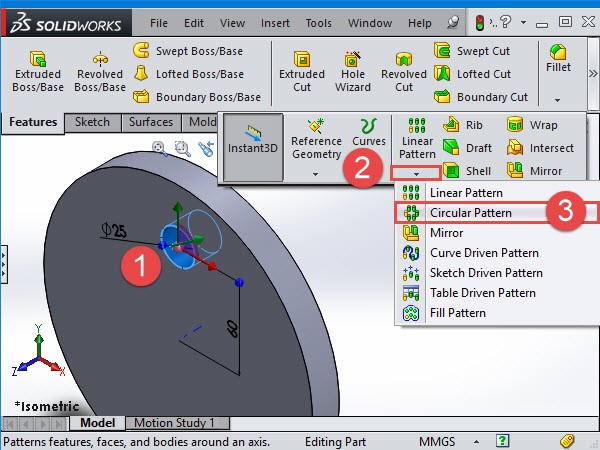 circular pattern solidworks