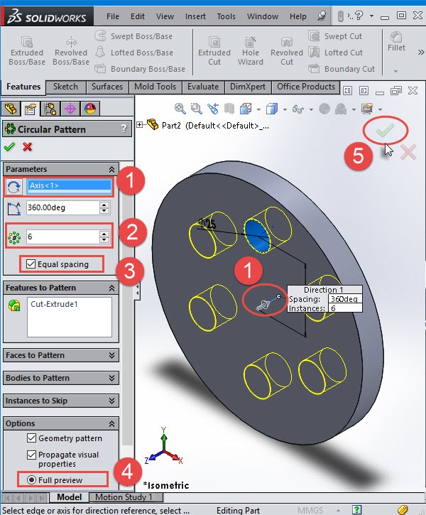 circular pattern solidworks