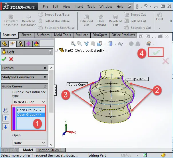 SolidWorks Tutorial: Using The LOFT Command - Tutorial45