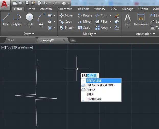 AutoCAD Tutorial: Breakline AutoCAD - Tutorial45