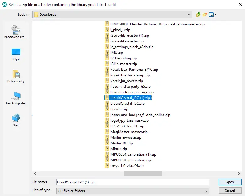 wire arduino library