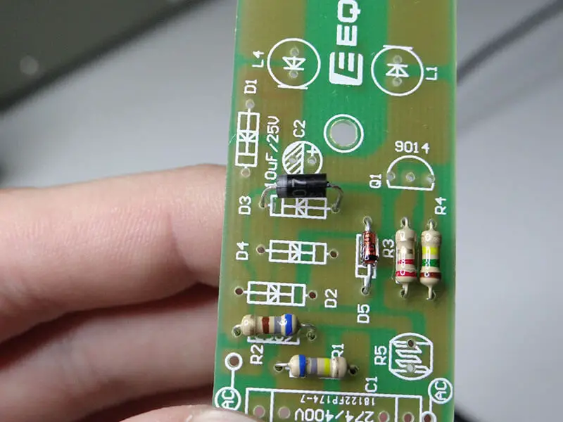diode mounted on the circuit board
