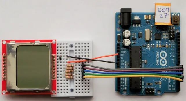 schematic Nokia 5110 Arduino Project