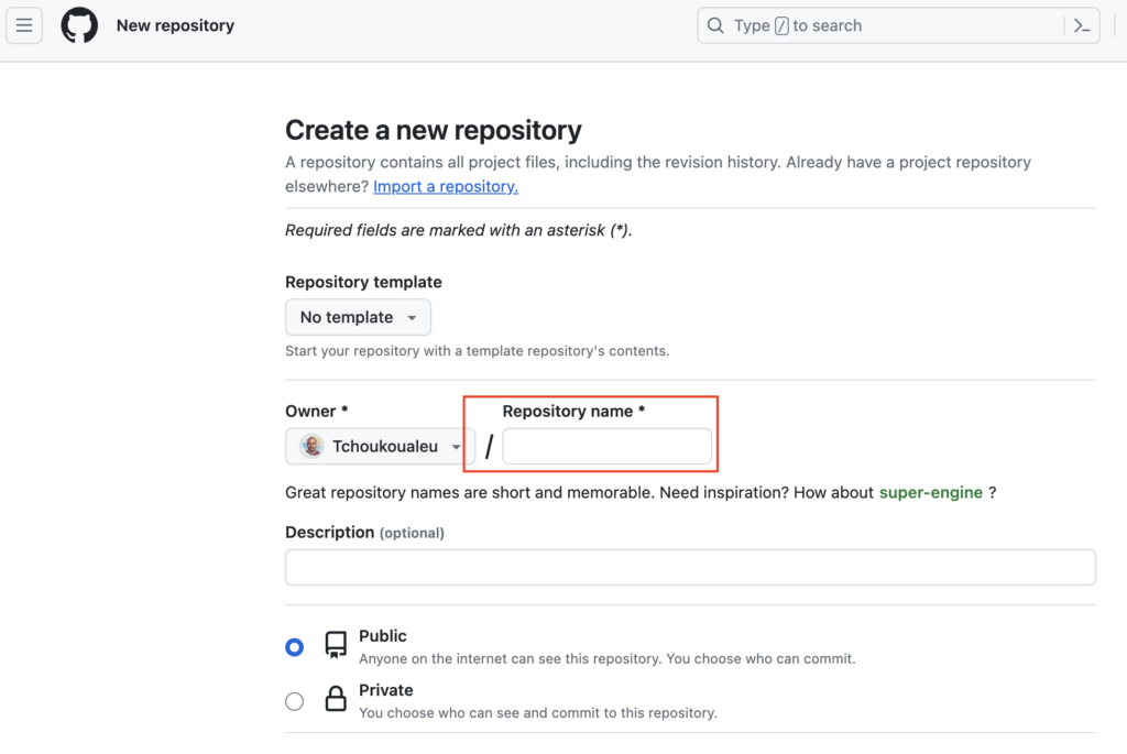 start a github repo for react app